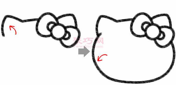 Hello Kitty凯蒂猫的画法步骤
