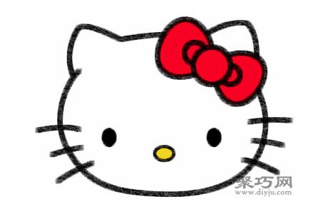 Hello Kitty凯蒂猫的画法步骤 怎么画凯蒂猫简笔画