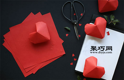 立体爱心折法图解教程 怎么折立体心形折纸