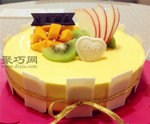 八寸芒果芝士蛋糕制作步骤 如何做不用烘烤的水果生日蛋糕