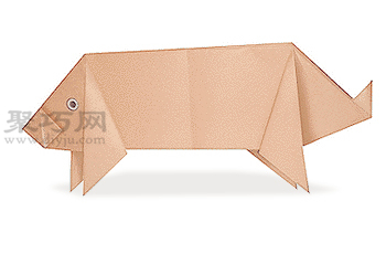 手工折纸小猪步骤图解 折纸小猪的折法
