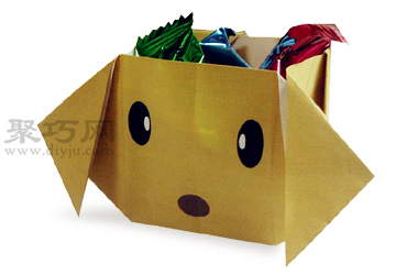 小狗糖果盒的折法图解 教你怎么折纸小狗糖果盒