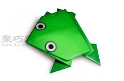 手工折纸会蹦的青蛙步骤图解 折纸会蹦的青蛙的折法