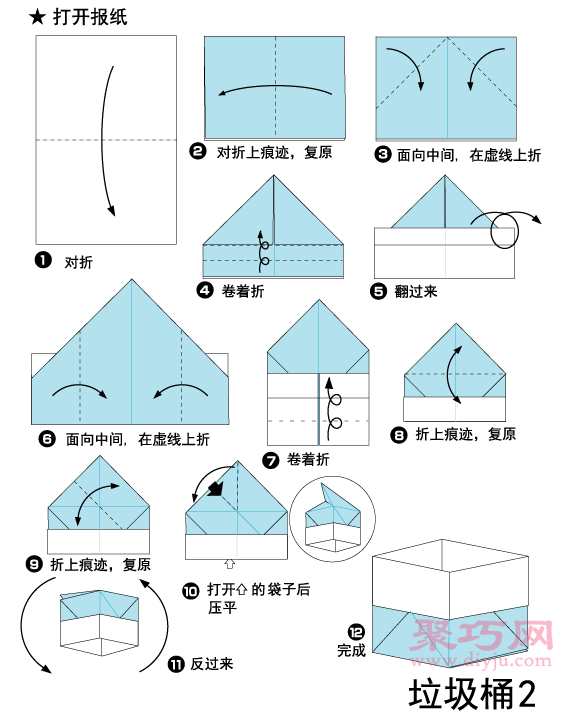 折纸盒子的步骤图图片
