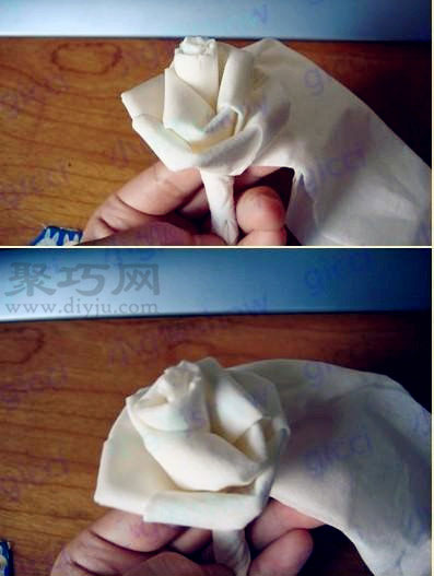 一张纸巾折玫瑰花图片