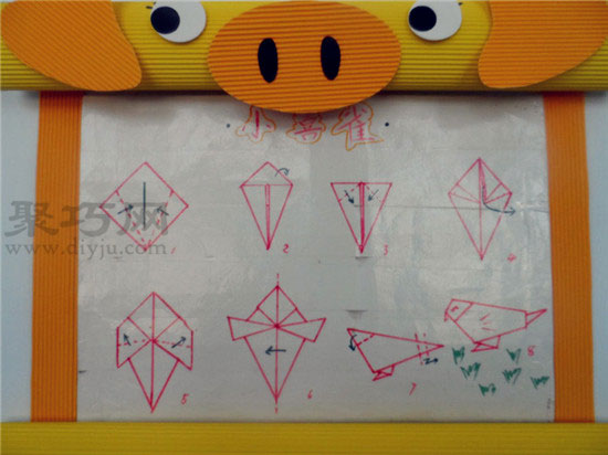 幼儿园大班折纸教案:折纸喜鹊 喜鹊的折法