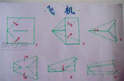 幼儿园小班折纸教案:折纸飞机 儿童折纸飞机的折法