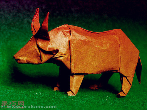 3D立体折纸犀牛