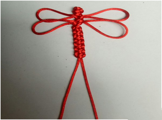 红绳编织蜻蜓中国结的DIY教程图解