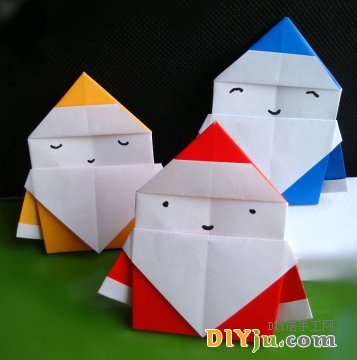 非常可爱的圣诞老人折纸方法+图解教程