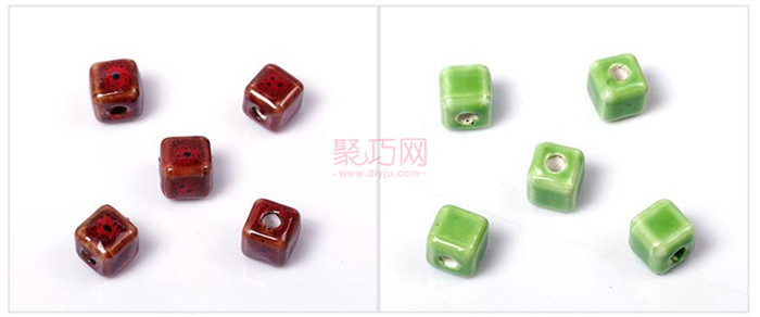中国结DIY材料8MM方形纯色陶瓷珠图2