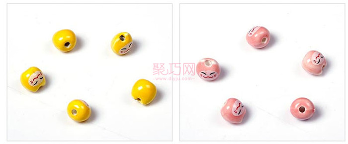 中国结材料8MM卡通纯色小猫陶瓷珠图2