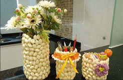 开心果壳废物利用 DIY自制室内装饰花瓶