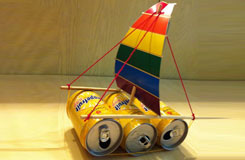 易拉罐手工制作环保小帆船 5步学会易拉罐做帆船