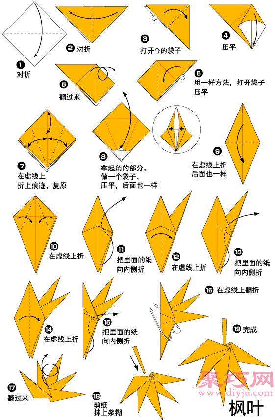 幼儿折纸枫叶简单折纸教程