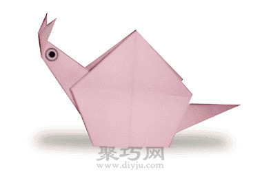 幼儿园动物手工折纸图解教程：折纸蜗牛