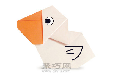 幼儿简单手工折纸动物教程：折纸鹈鹕