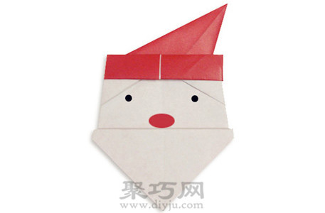简单折纸手工diy圣诞老人脸教程