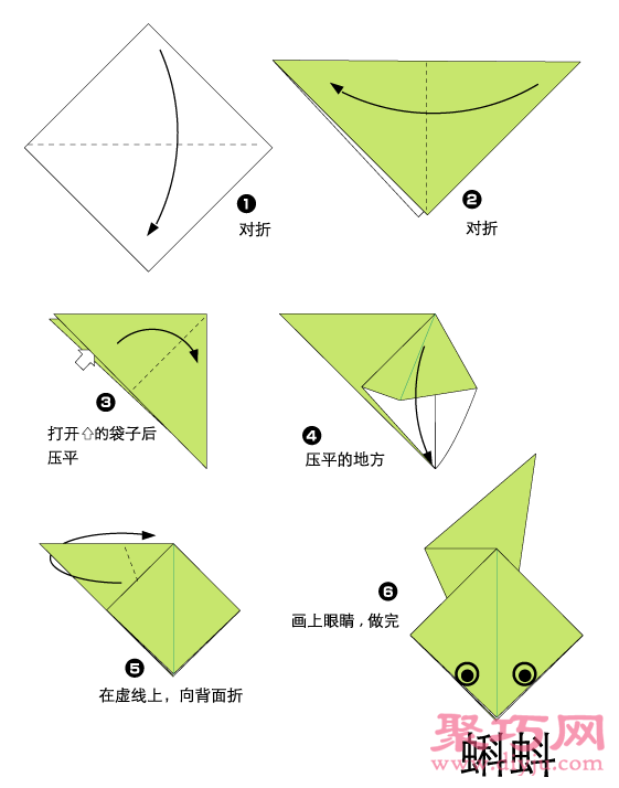 手工简单折纸青蛙折纸图解教程