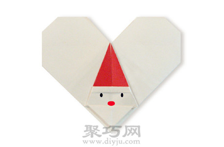 心形圣诞老人手工diy折纸图解教程完成后的圣诞老人折纸心图片