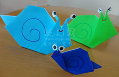 蜗牛折法：教你怎么折可爱的纸蜗牛