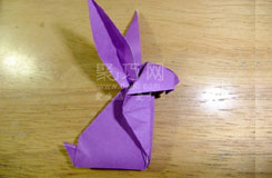 怎样用纸折叠可爱的立体兔子