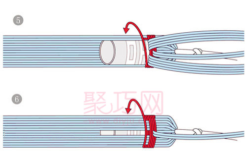 带吉字的中国结管子穗挑图案方式第3步