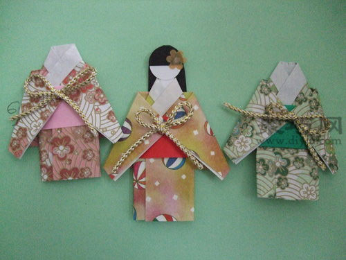 日本和服娃娃纸艺品
