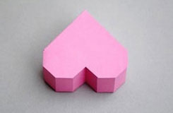 爱心折纸3D立体心形折纸图解教程