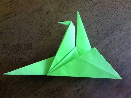 折绿色千纸鹤完成图