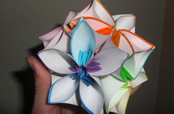 如何折花球：五瓣花球的折法图解