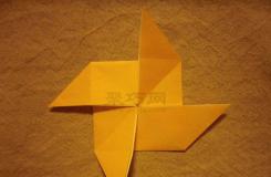 用完整一张纸折纸风车的做法图解教程