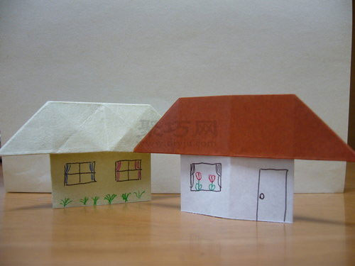 手工折纸房子图解