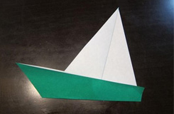 折纸帆船的步骤图解 简单3步学折纸船